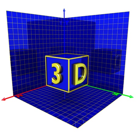 Axis of the coordinates, three planes of a projectionの写真素材