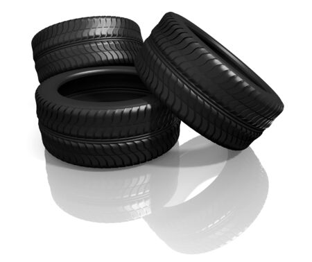 car wheels on the white backgroundの写真素材
