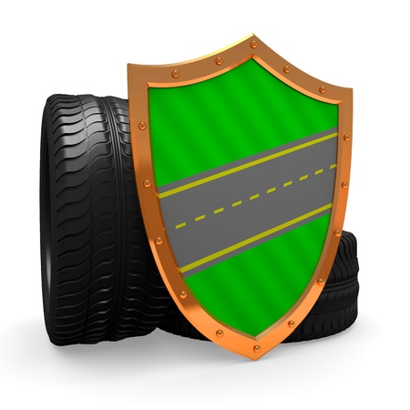car wheels on the white backgroundの写真素材