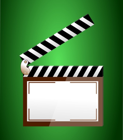 cinema clapper with blank field over green backgroundのイラスト素材