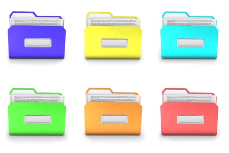 Folders collection isolated on the white backgroundの写真素材