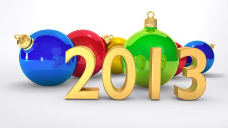 new year 2013, abstract illustration with ballsの写真素材