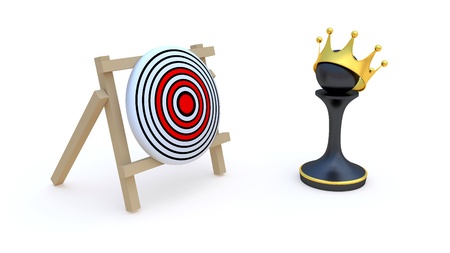 Pawn and target, success concept, abstract illustrationの写真素材