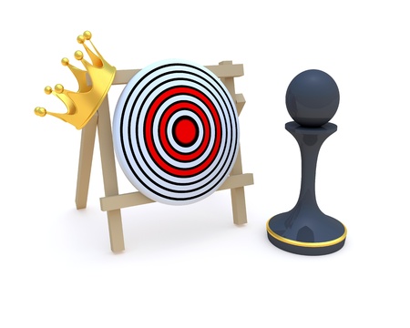 Pawn and target, success concept, abstract illustrationの写真素材