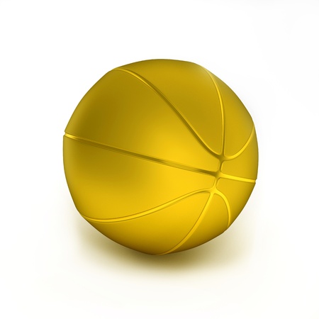 Gold basketball object on the white backgroundの写真素材