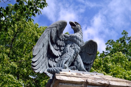 Granite sculpture of eagle, Tallinn, Estoniaの写真素材