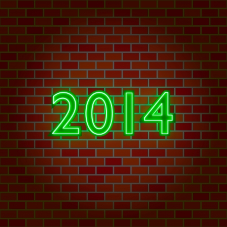 Neon light numbers 2014の写真素材