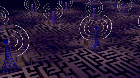 Abstract wireless network backgroundの写真素材