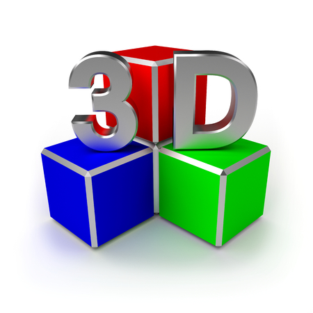 3D cubes, abstract illustrationの写真素材