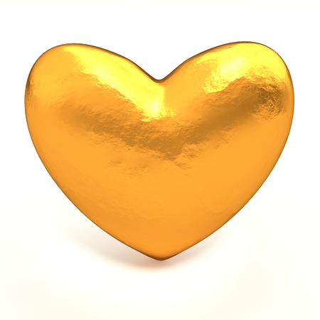 Gold heart, abstract concept of valentines dayの写真素材