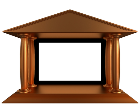 antique old cinema theater stage on the whiteの写真素材