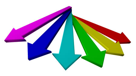 colorful arrows isolated on the white 