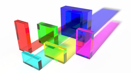colored glass cubes