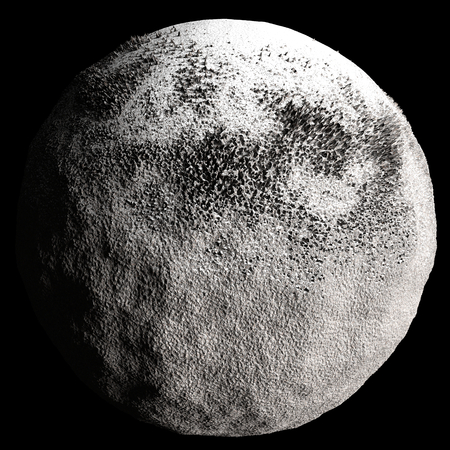 Snow Asteroid isolated on the black backgroundの写真素材