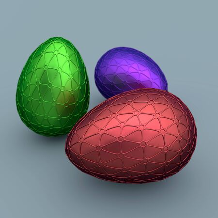 Variety of Easter eggs, jewelry eggs. close-up illustration.の写真素材