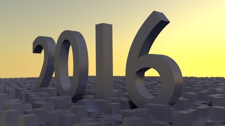 new year 2016  and  sunrise abstract backgroundの写真素材