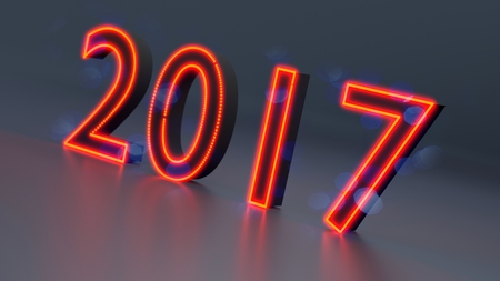 New Year 2017 abstract background, 3d illustrationの写真素材