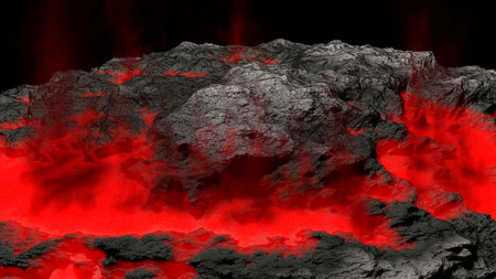 lava field and glossy rocky landの写真素材
