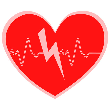 heart cheering cardiogram heart attack vector icon isolated on whiteのイラスト素材