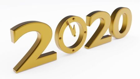 2020 years and clockの写真素材
