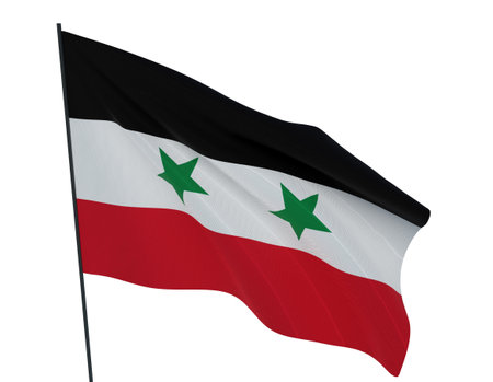 Syria flag isolated on the white backgroundの写真素材