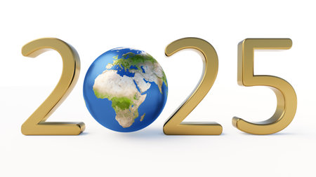 2025 Europ Africa isolated on the whiteの写真素材