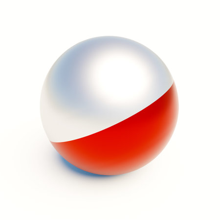 Polish flag sphere on the white backgroundの写真素材
