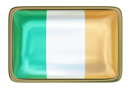 Irish Flag Badge isolated onthe white backgroundの写真素材
