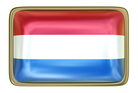Dutch Flag Badge isolated onthe white backgroundの写真素材