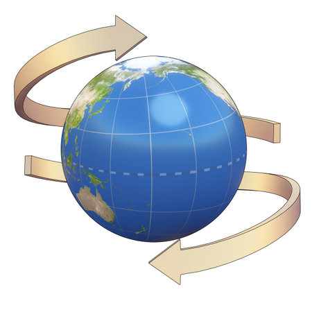 arrows surrounding Earth globe, Oceania, Pacific, Australiaの写真素材