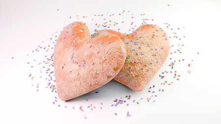 Baking for Valentine's Day isolated on the whiteの写真素材