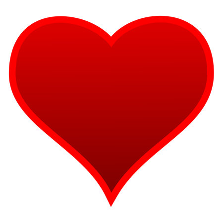 Red Heart shape isolated onthe white backgroundのイラスト素材