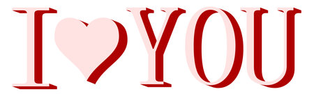 I love you, red 3d text isolated on the whiteのイラスト素材