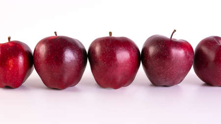 Fresh red apple on white background
