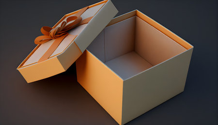 Empty open cardboard boxes with emoticons inside. High quality illustration. Jokes and gifts from friends for the holidays. Fool's Day. Generative AIの素材