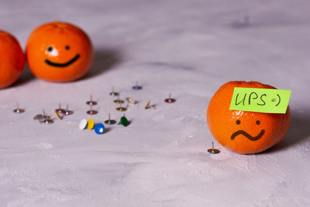 A creative picture of April Fools' Day jokes. Replacing food with similar items. Use of wooden forks and knives. Images of other objects are not what they really are.の写真素材