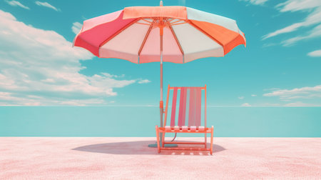 Summer concept of minimal fashion in bright and soft colors. Time for holidays. Places for rest. Time for hot discounts. Generative AIの素材