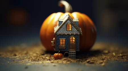 Pumpkin houses, the concept of houses made of ecological materials. Generative AIの素材