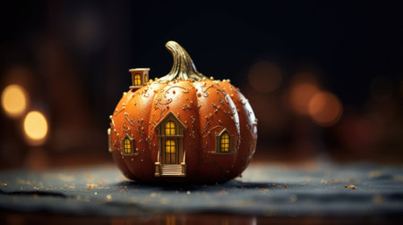 Pumpkin houses, the concept of houses made of ecological materials. Generative AIの素材