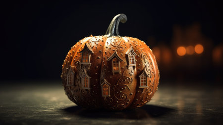 Pumpkin houses, the concept of houses made of ecological materials. Generative AIの素材