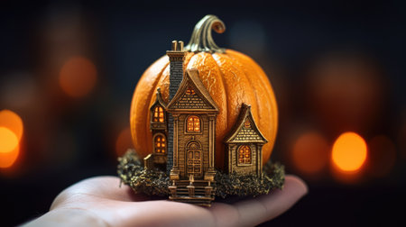 Pumpkin houses, the concept of houses made of ecological materials. Generative AIの素材