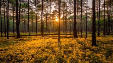 Deforestation concept, tree conservation problem. Fires in nature, a sign of global warming. Generative AIの素材