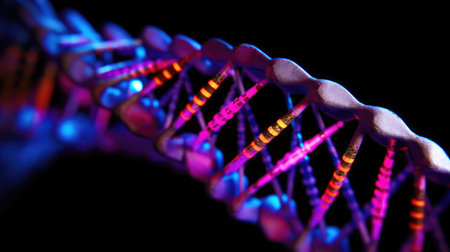 DNA research under the microscope. genetic engineering. Laboratory work in gene replacement. Generative AIの素材