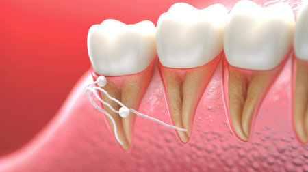 Diseases of the teeth. Inflammation of dental canals. Dentistry, prosthetics and dental surgery. Generative AIの素材