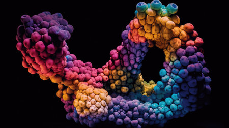 DNA research under the microscope. genetic engineering. Laboratory work in gene replacement. Generative AIの素材