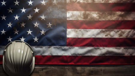 Labor Day in the USA. Workers celebrate their day. holiday banner. Generative AIの素材