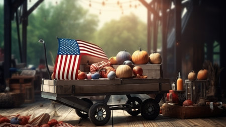 Labor Day in the USA. Workers celebrate their day. holiday banner. Generative AIの素材