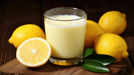Refreshing summer lemonade from citrus fruits and mint. fruit cocktails. Generative AIの素材