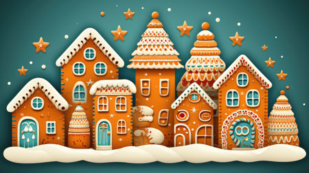 Christmas festive background with cookies and candies. New Year's abstraction. Generative AIの素材