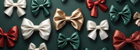 Festive bows banner pattern. The concept of festive mood.の素材